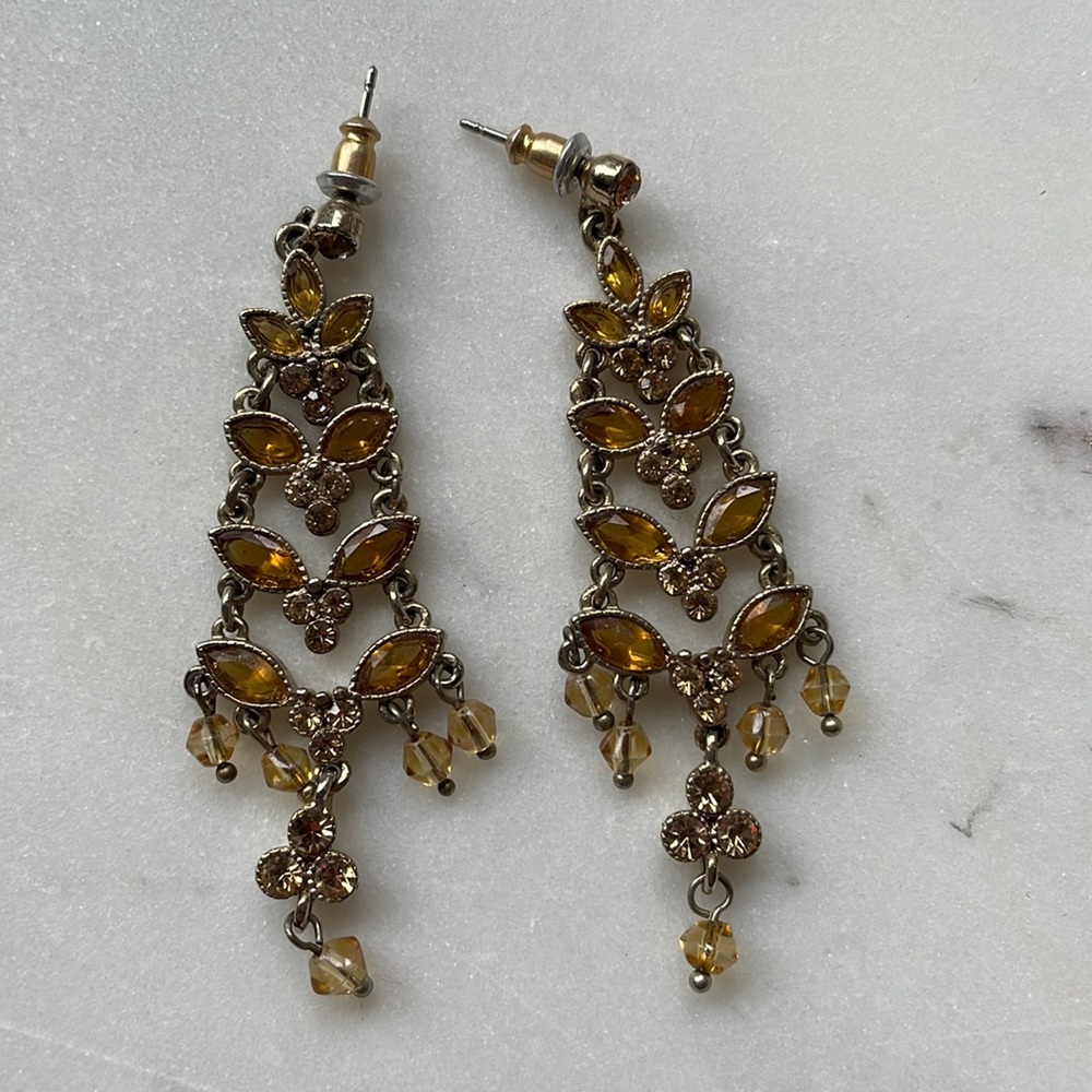 Gold chandelier earrings